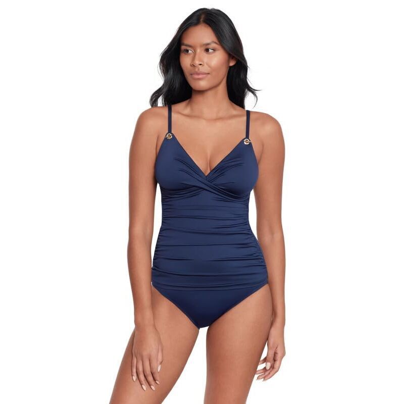 Ralph Lauren Women's Blue Toggle-Trim Tankini Top 8 Nwt